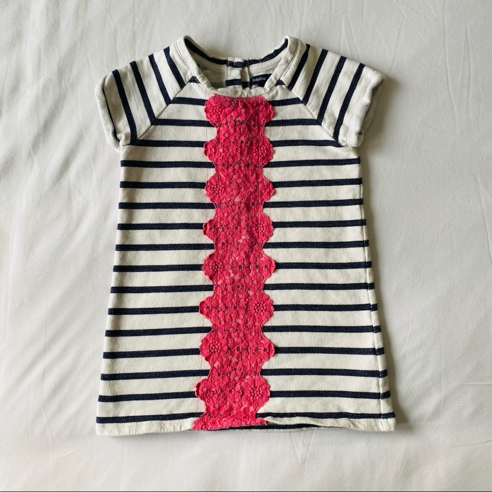 BabyGap Stripe Dress with Pink Lace